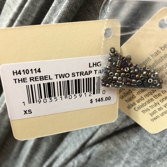 NWT Haute Hippie Beaded Strap TankTop XS Gray - Picture 7 of 7